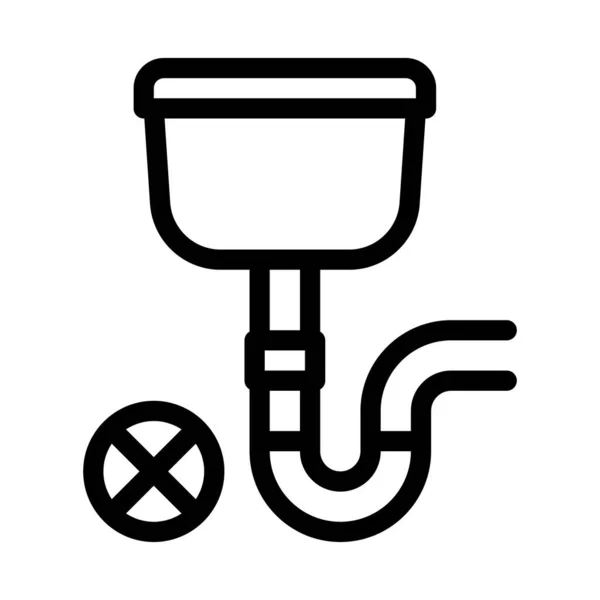 Ilustração do esboço do vetor do ícone do tanque de drenagem quebrado — Vetor de Stock
