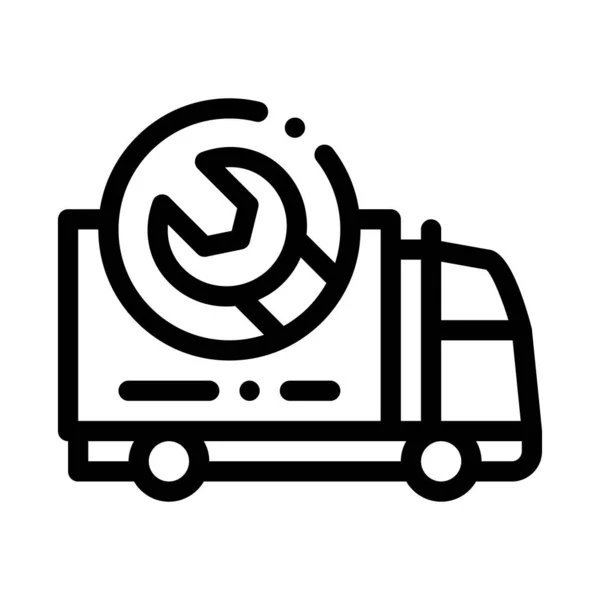 Truck Wrench Icon Vector Outline Illustration — ストックベクタ