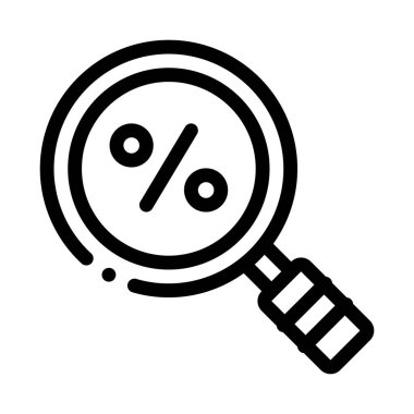 Percent Research Icon Vector Outline Illustration