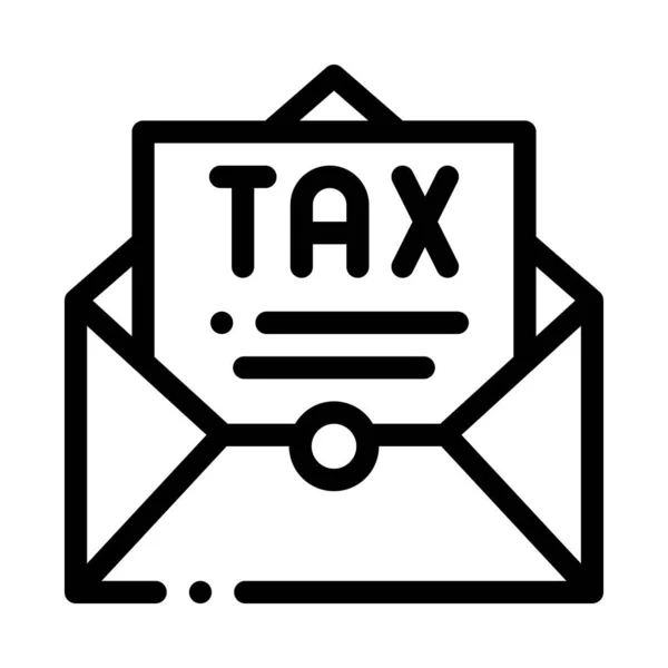 Icono de pedido de correo electrónico de impuestos Ilustración de esquema vectorial — Vector de stock