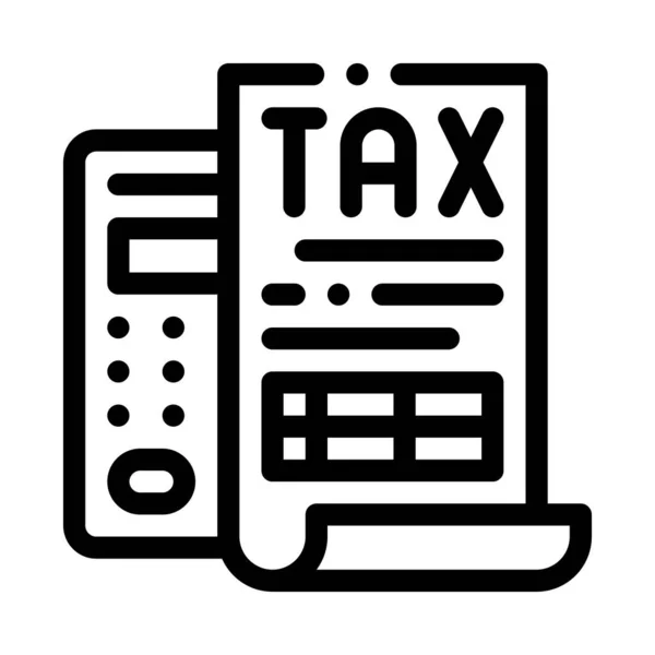 Tax Calculator Icon Vector Outline Illustration — ストックベクタ