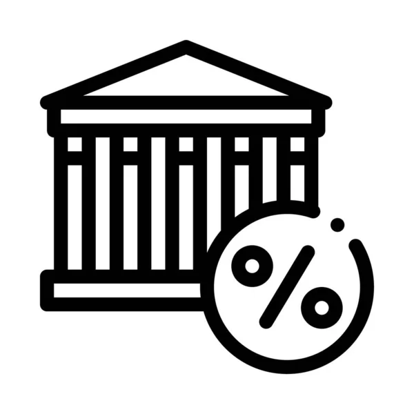 Building Percent Icon Vector Outline Illustration — Διανυσματικό Αρχείο