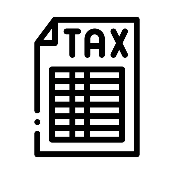 Tax Chart Page Icon Vector Outline Illustration — Stok Vektör