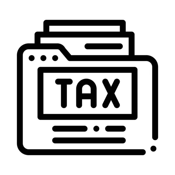 Tax Archive Icon Vector Outline Illustration — Stockvektor