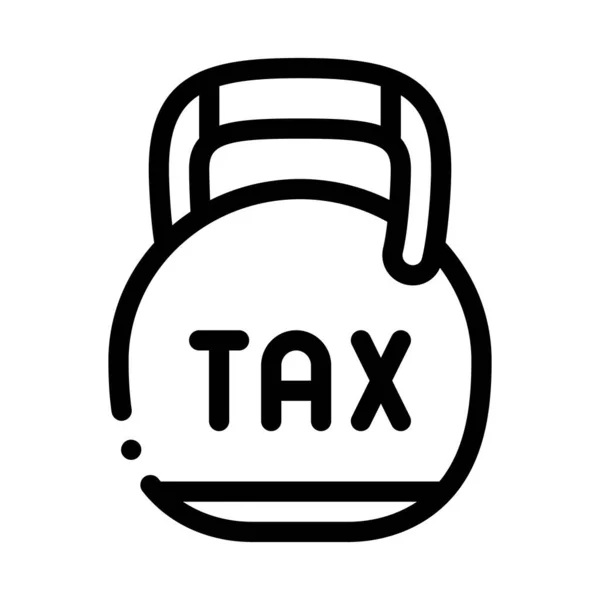 Metal Weight Tax Icon Vector Outline Illustration — Stok Vektör