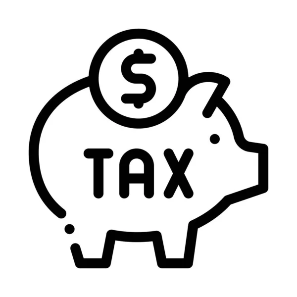 Tax Money Box Icon Vector Outline Illustration — Stock Vector