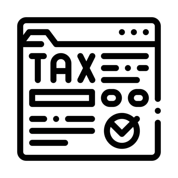Tax Web Site Icon Vector Outline Illustration — Stok Vektör