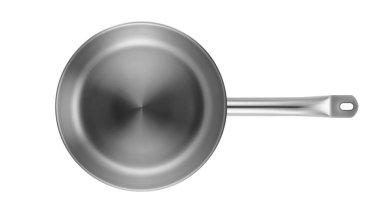 Frying Pan Stainless Kitchenware Top View Vector