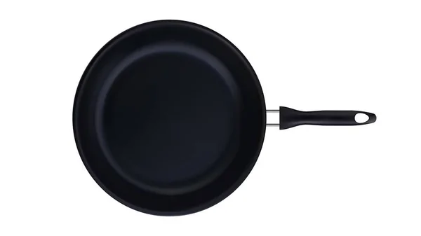 Frying Pan Teflon Kitchenware Top View Vector — Stok Vektör