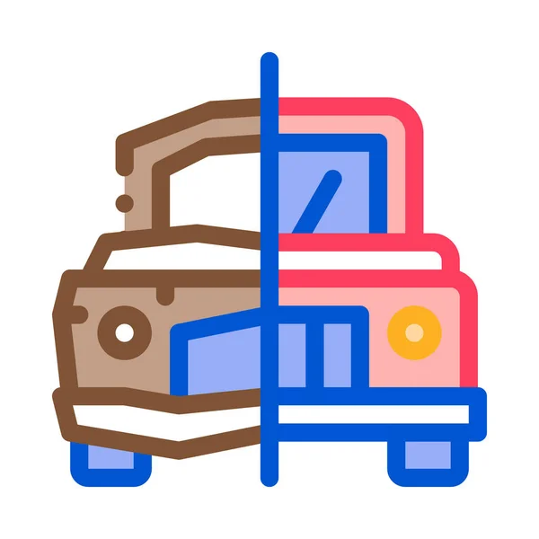 Crashed And Fixed Icon Vector Outline Illustration — 스톡 벡터