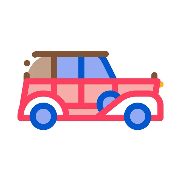 Classical Car Icon Vector Outline Illustration — Stok Vektör