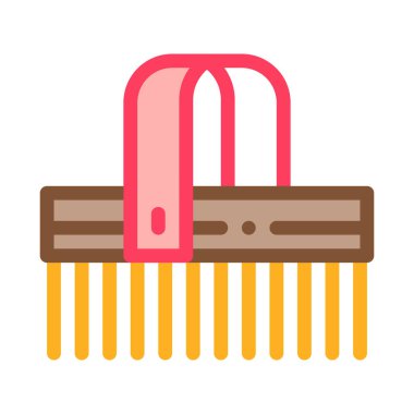 Horse Clean Brush Icon Vector Outline Illustration