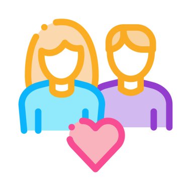 Loving Family Icon Vector Outline Illustration