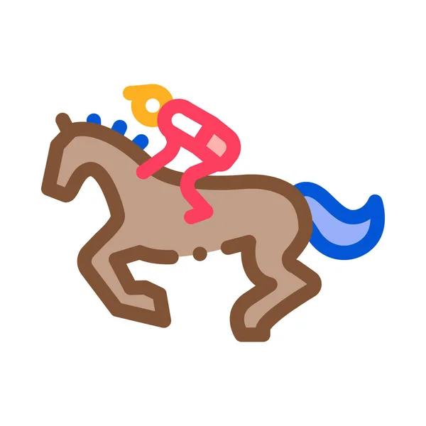 Executando Horse Icon Vector Outline Ilustração — Vetor de Stock