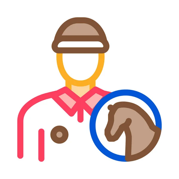 Man Jockey Icon Vector Outline Illustration — Stockvector