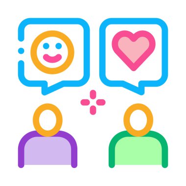 Human Lovely Talk Icon Vector Outline Illustration