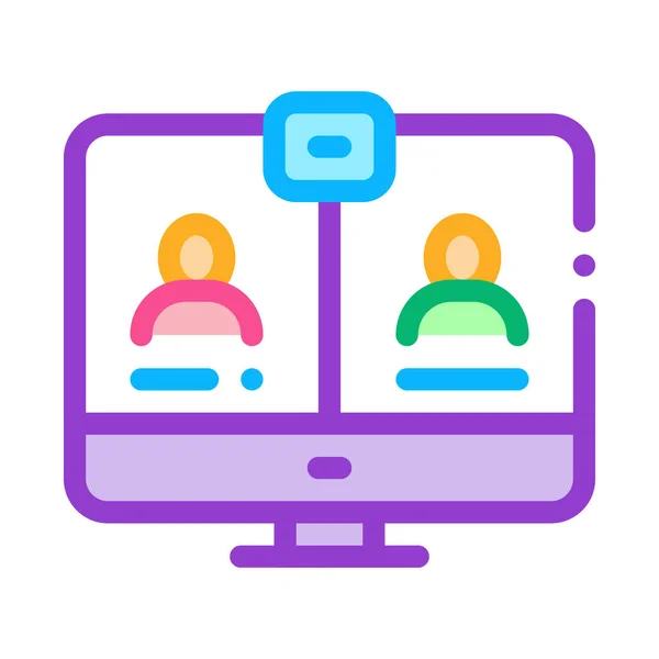 Video Conference Icon Vector Outline Illustration — Stockový vektor