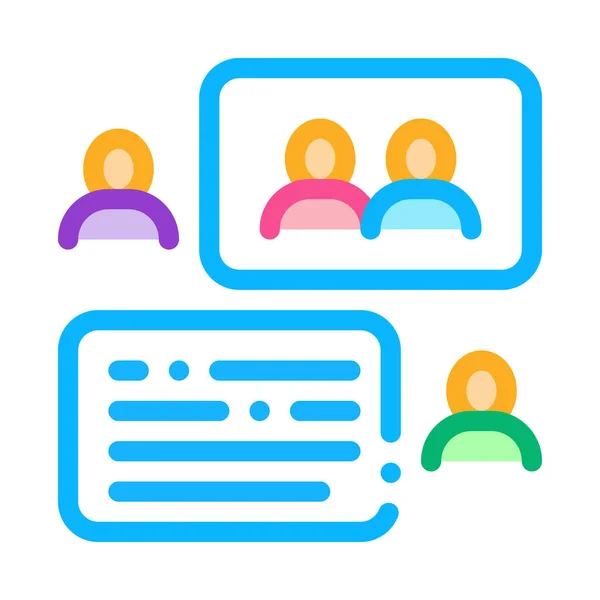 People Discussing Icon Vector Outline Illustration — Stock vektor