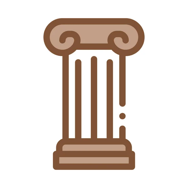 Columna antigua Icono Vector Esquema Ilustración — Vector de stock