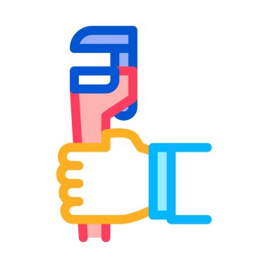 Adjustable Wrench Icon Vector Outline Illustration