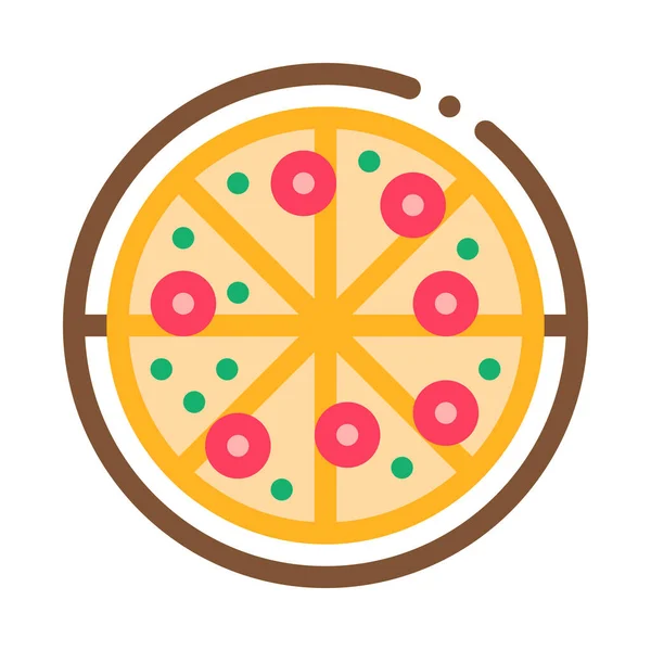 Pizza Italy Meal Icon Vector Outline Illustration — Stock Vector