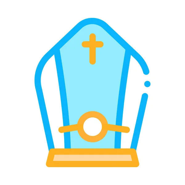 Papal Tiara Icon Vector Outline Illustration — Διανυσματικό Αρχείο