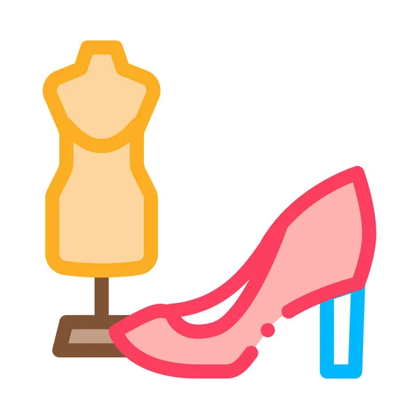 Shoe And Dummy Icon Vector Outline Illustration — Stockvektor