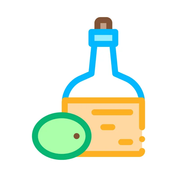 Olive Oil Bottle Icon Vector Outline Illustration — Stok Vektör
