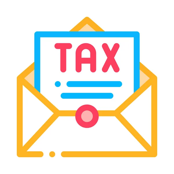 Icono de pedido de correo electrónico de impuestos Ilustración de esquema vectorial — Archivo Imágenes Vectoriales