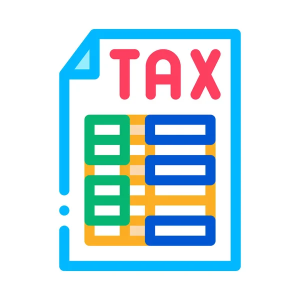 Tax Chart Page Icon Vector Outline Illustration — Stock Vector