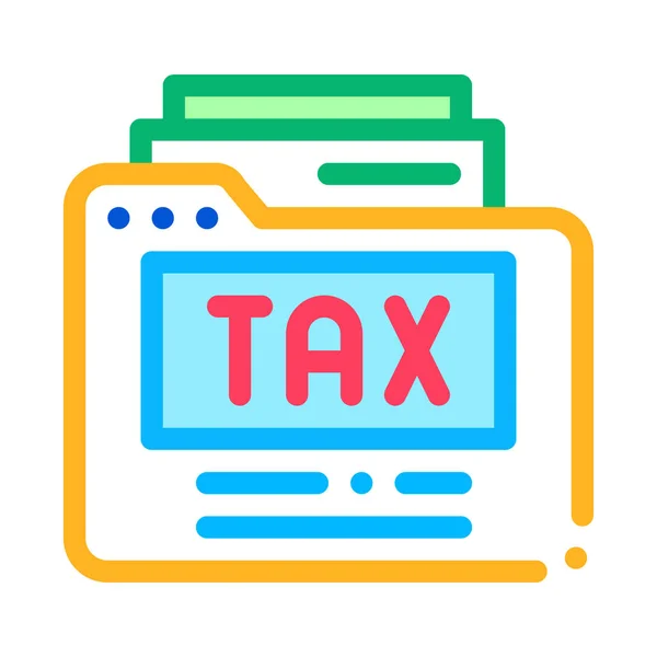 Tax Archive Icon Vector Outline Illustration — Stock Vector