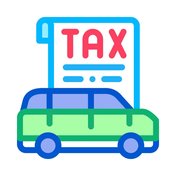 Car Tax Receipt Icon Vector Outline Illustration — Stok Vektör