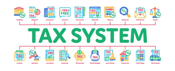 Tax System Finance Minimal Infographic Banner Vector — 图库矢量图片