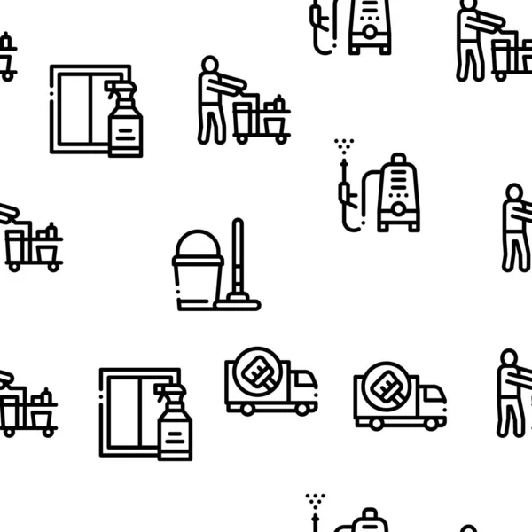 Cleaning Service Tool Seamless Pattern Vector — ストックベクタ