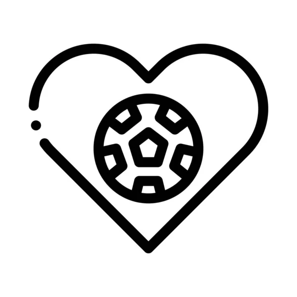 Football in Heart Icon Icon Icon Outline Illustration — стоковый вектор