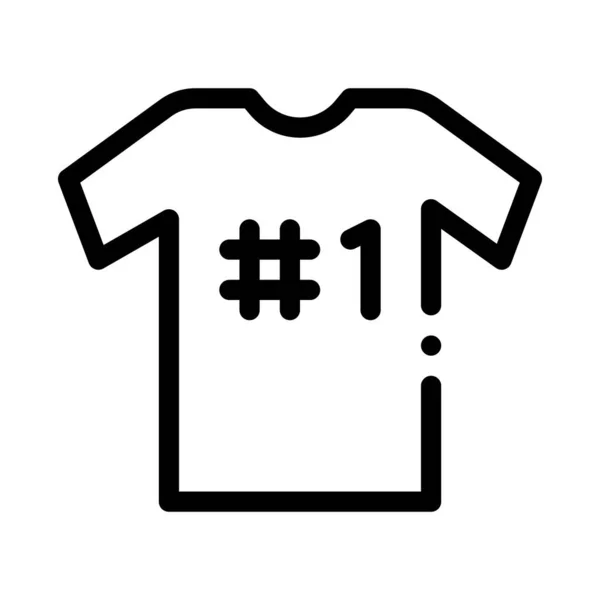 T-shirt Number Icon Vector Outline Illustratie — Stockvector