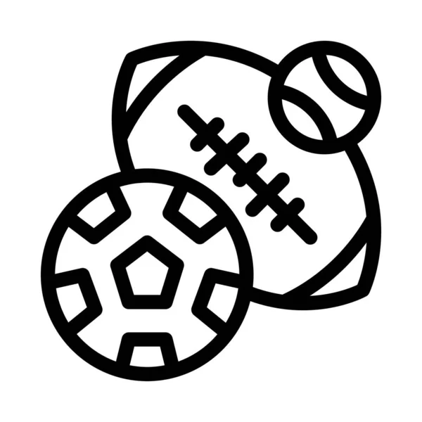 Fútbol Rugby Béisbol Icono Esquema Ilustración — Vector de stock