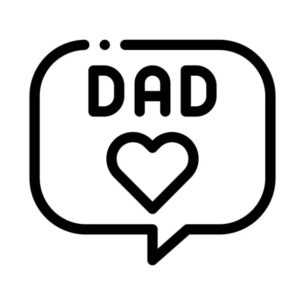 Illustration vectorielle de contour de message d'amour papa — Image vectorielle