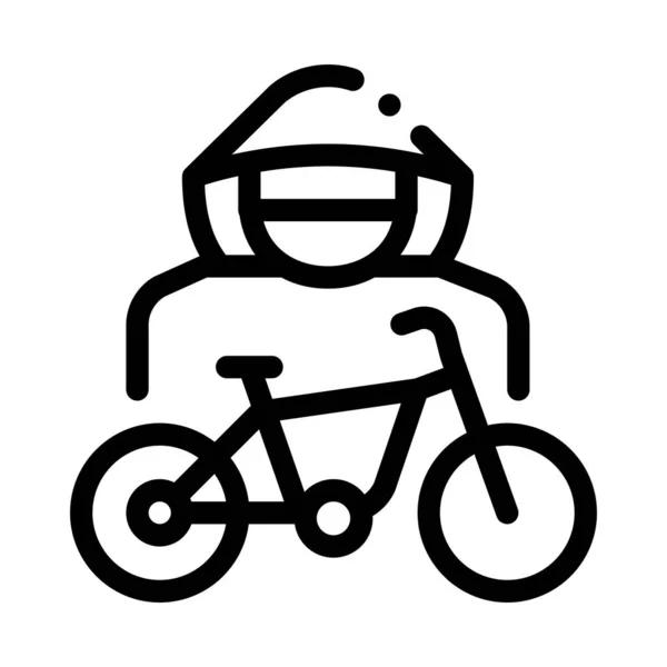 Icono de Robo de Bicicleta Vector Esquema Ilustración — Archivo Imágenes Vectoriales