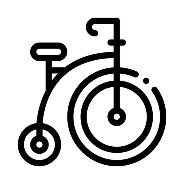 Penny Farthing Icon Vector Overzicht Illustratie — Stockvector