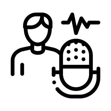 Man Simgesi İllüstrasyonunda Müzik Performansı Testi