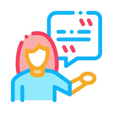 Kopya Simge Vektör İllüstrasyonlu Aktör Kadın