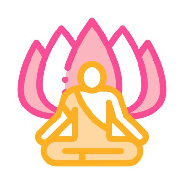 Meditasyon Vektörü Tasviri Şamanı