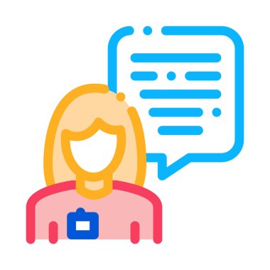 Kadın İşçi Konuşma Vektörü Özeti Çizimi