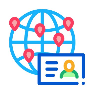 Gezgin İş Kartı Simgesi Çizimi