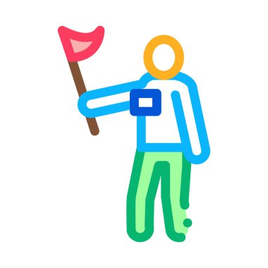 Önde gelen Turist Simgesi Vektör Özeti Çizimi