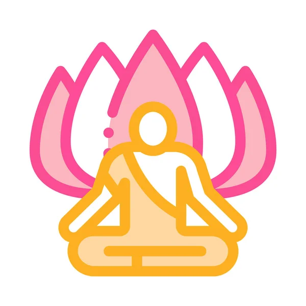 Meditasyon Vektörü Tasviri Şamanı — Stok Vektör