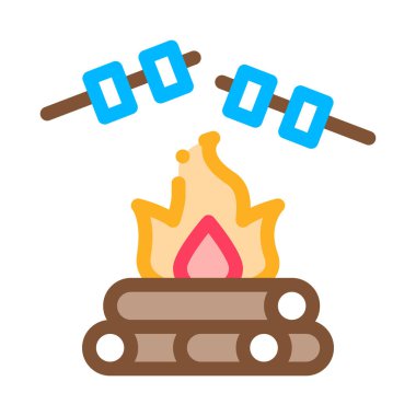 Doğa Piknik Simgesi Vektör Özeti Çizimi