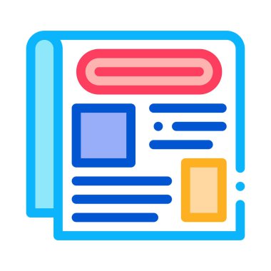 Gazete Simgesi Simgesi Vektör Özeti İllüstrasyonunda Haber