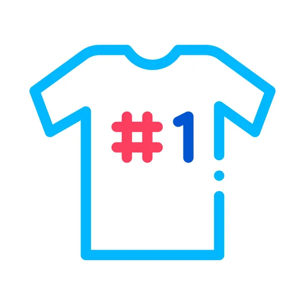 T-shirt Number Icon Vector Outline Illustration — Stock Vector